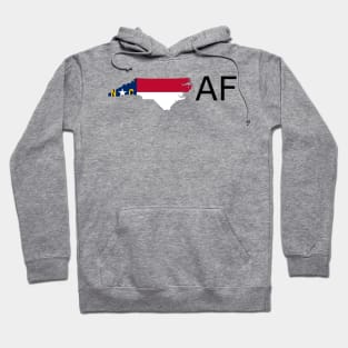 North Carolina Flag State Outline AF (black) Hoodie